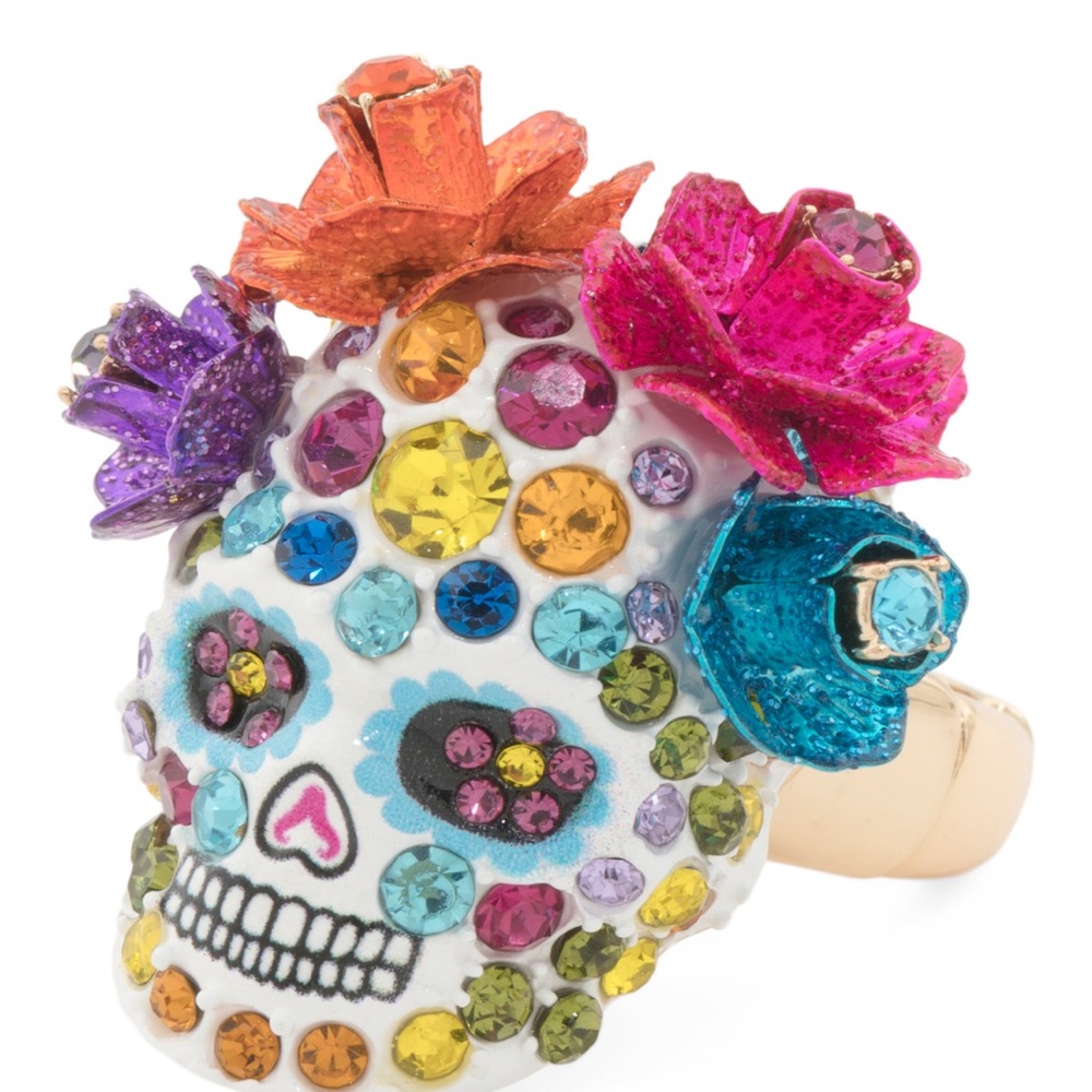 Betsey Johnson Multicolor Skull Ring
